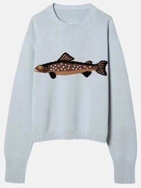 Baby Blue Gone Fishing Sweater